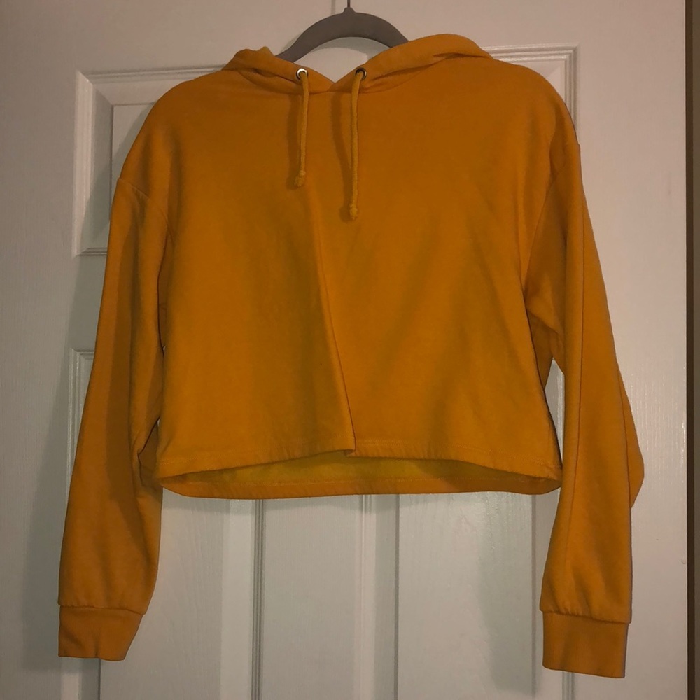 Mustard Cropped Hoodie
